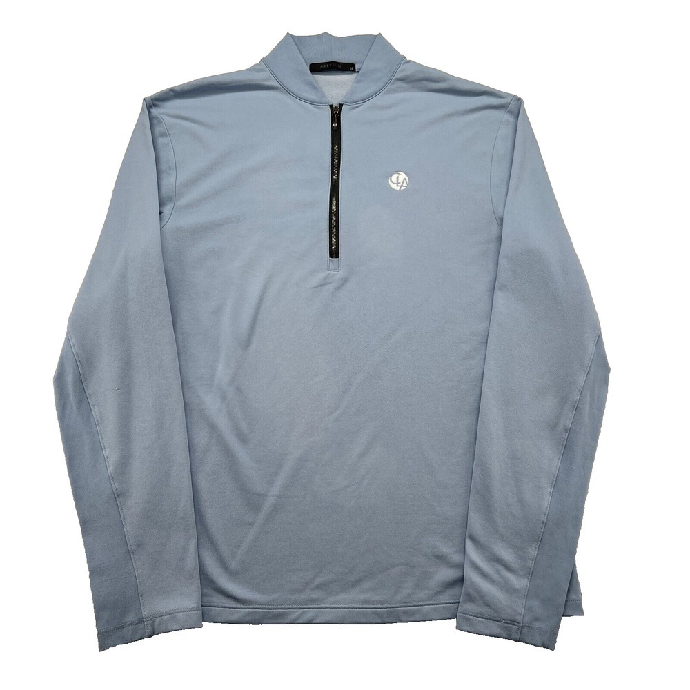 Greyson 1/4 Zip Stretch Golf Knit Pullover Sweater Men's Medium Light Blue